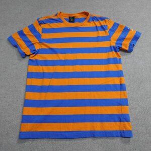 OVO Shirt Orange Blue Medium Striped October's Very Own Made in Canada